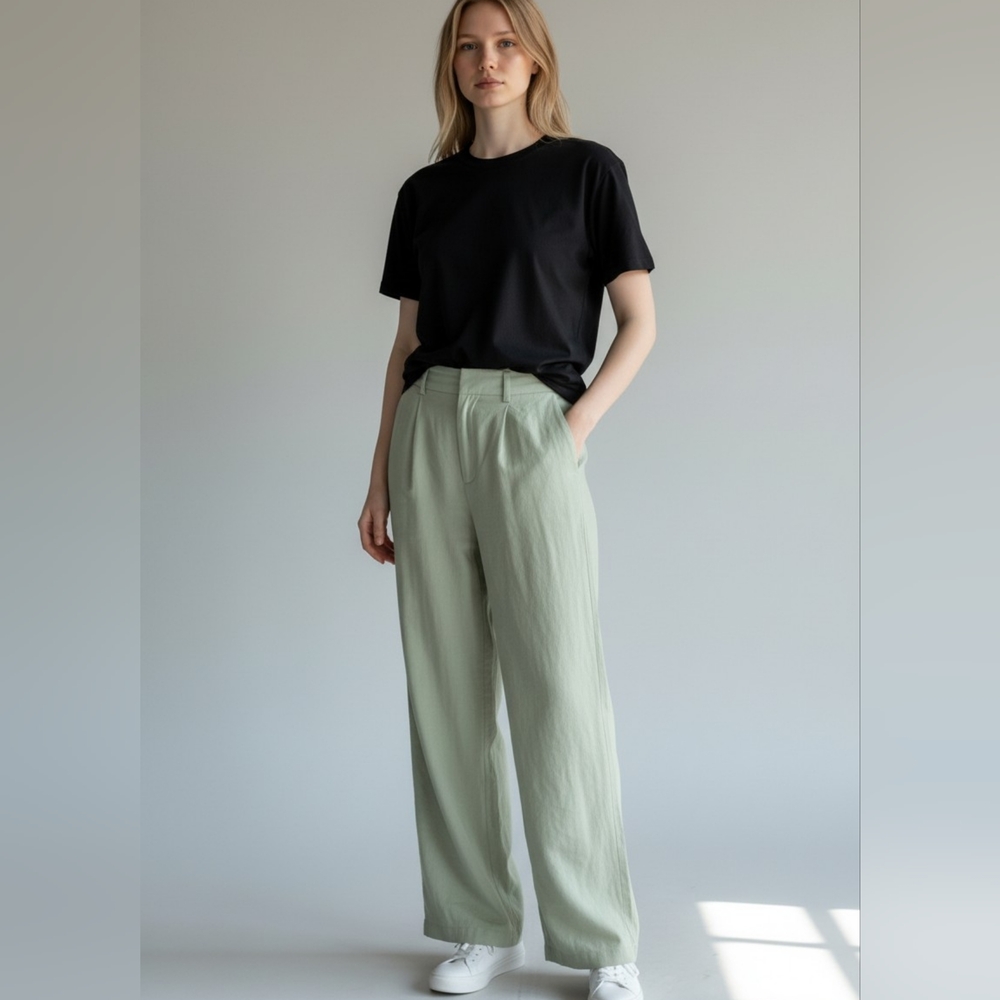 Lost + Wander Light Green Wide-Leg Pants